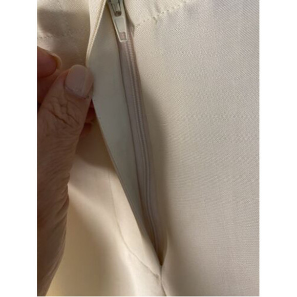 Vtg 80s Raw Silk J. McLaughlin Pants Hand Embroidered Hula Dancers Cream‎ - Picture 6 of 9